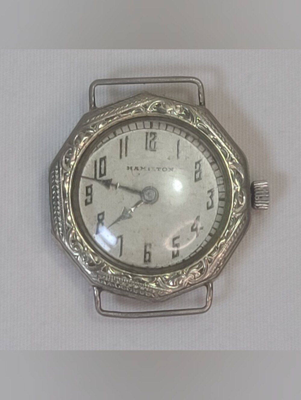 Antique Art Deco 1920s Hamilton Wind Up 17 Jewels Decagon Gold Filled Watch